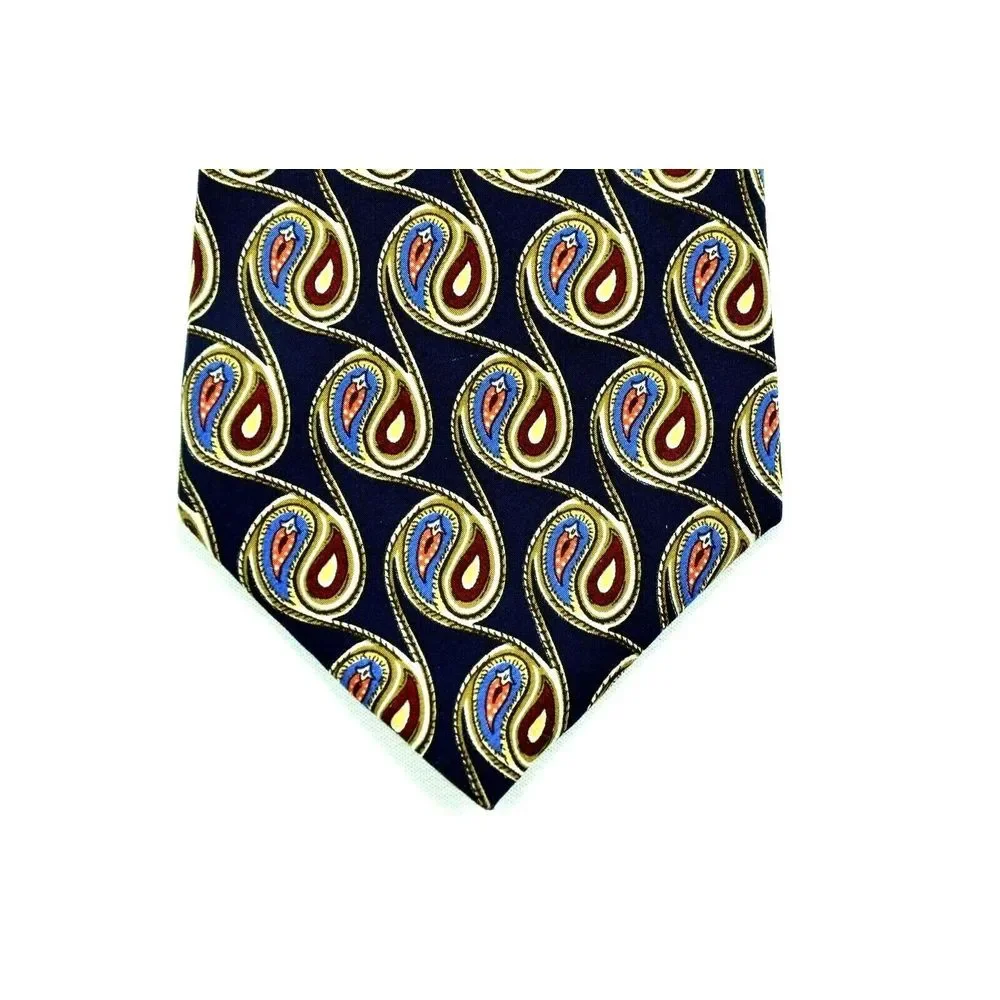 Vintage Chaps Ralph Lauren Blue Paisley‎ Men's Tie 100% Silk 58
